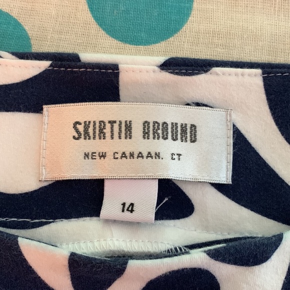 Skirtin Around Shift Dress Blue and White Pattern. - Picture 3 of 6